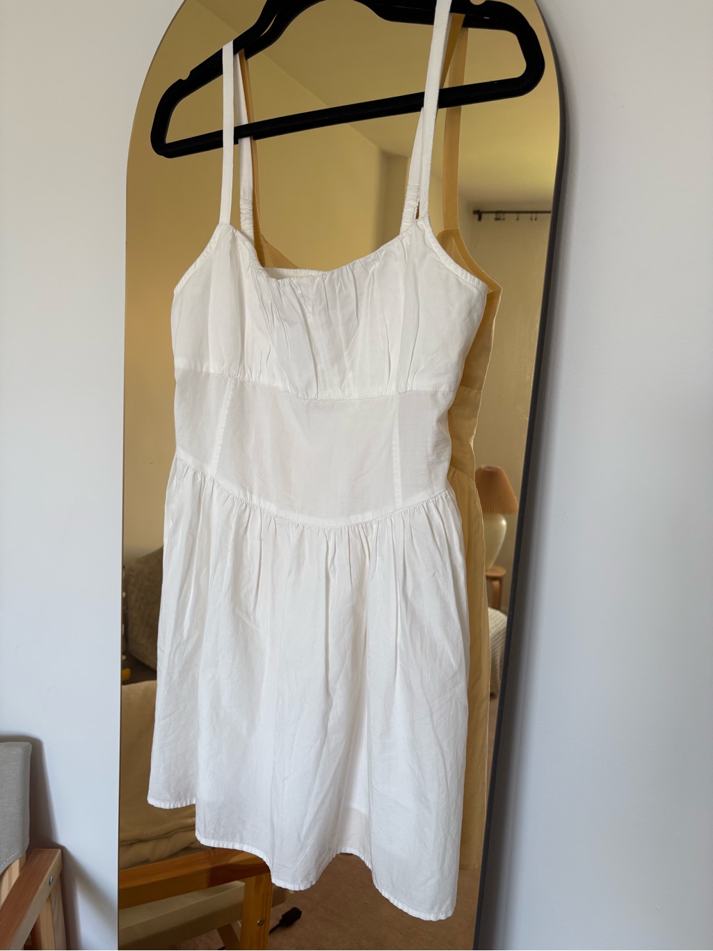 New White Cotton Mini Dress